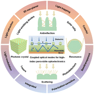 Graphical abstract: Light management using photonic structures towards high-index perovskite optoelectronics: fundamentals, designing, and applications