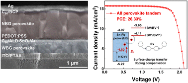 Graphical abstract: Surface charge transfer doping of narrow-bandgap Sn–Pb perovskites for high-performance tandem solar cells