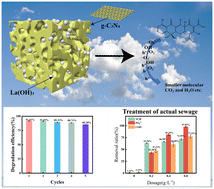 Graphical abstract: Visible-light driven tetracycline hydrochloride degradation by nano-lanthanum hydroxide modified carbon nitride: performance, mechanism, and application in real wastewater treatment