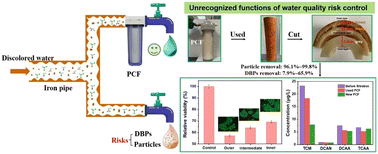 Graphical abstract: Particle and DBP removal efficiency and toxicity evaluation of polypropylene cotton filters in household drinking water purification systems