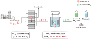 Graphical abstract: Sustainable waste-nitrogen upcycling enabled by low-concentration nitrate electrodialysis and high-performance ammonia electrosynthesis