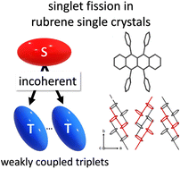 Graphical abstract: Singlet fission is incoherent in pristine orthorhombic single crystals of rubrene: no evidence of triplet-pair emission