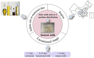 Graphical abstract: Fatty acids and their sn-2 positional distribution in breast milk and their association with edible oils in maternal diet: a study of five regions in China