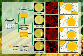 Graphical abstract: Structural modification of zein-based oil-in-glycerol emulsion gels for improved textural and digestion behaviors