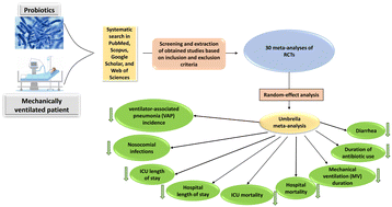 Graphical abstract: The effectiveness of probiotics as an adjunct therapy in patients under mechanical ventilation: an umbrella systematic review and meta-analysis