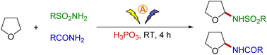 Graphical abstract: Phosphorous acid–assisted electrochemical α-tetrahydrofuranylation of sulfonamides and amides