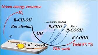 Graphical abstract: Non-quantum nanostructure-enabled hot carrier generation for enhancive photoelectrocatalytic oxidation of bio-alcohol in water coupled with hydrogen evolution