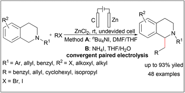 Graphical abstract: Zn-mediated electrochemical α-alkylation of amines with halogenated alkanes through convergent paired electrolysis