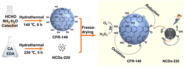 Graphical abstract: Sustainable photocatalytic synthesis of hydrogen peroxide from catechol-formaldehyde resin microspheres modulated by nitrogen-doped carbon dots