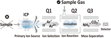 Graphical abstract: A reaction cell as a sample introduction portal for detection of gaseous components in ICP-MS