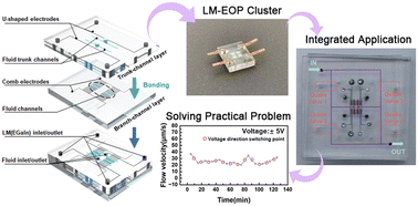 Graphical abstract: A liquid metal based, integrated parallel electroosmotic micropump cluster drive system