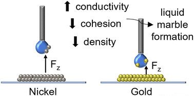 Graphical abstract: Impact of high conductivity on particle transport to liquid droplets for liquid marble formation