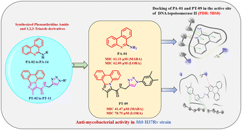 Graphical abstract: Design, synthesis and biological evaluation of phenanthridine amide and 1,2,3-triazole analogues against Mycobacterium tuberculosis