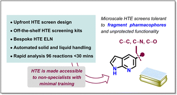 Graphical abstract: Enabling synthesis in fragment-based drug discovery (FBDD): microscale high-throughput optimisation of the medicinal chemist's toolbox reactions