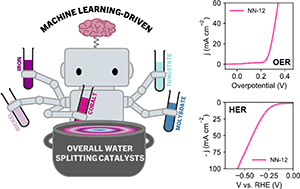 Graphical abstract: Machine learning-assisted optimization of multi-metal hydroxide electrocatalysts for overall water splitting
