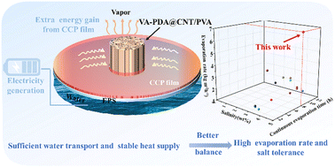 Graphical abstract: Gradient heating induced better balance among water transportation, salt resistance and heat supply in a high performance multi-functional solar-thermal desalination device