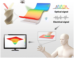 Graphical abstract: Mechanochromic and ionic conductive cholesteric liquid crystal elastomers for biomechanical monitoring and human–machine interaction