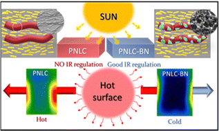 Graphical abstract: IR regulation through preferential placement of h-BN nanosheets in a polymer network liquid crystal