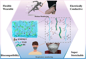 Graphical abstract: Hyper strength, high sensitivity integrated wearable signal sensor based on non-covalent interaction of an ionic liquid and bacterial cellulose for human behavior monitoring