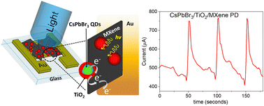 Graphical abstract: Stability and photocurrent enhancement of photodetectors by using core/shell structured CsPbBr3/TiO2 quantum dots and 2D materials