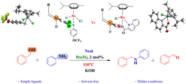 Graphical abstract: N-coordinated Ru(ii) catalyzed solvent free N-alkylation of primary amines with alcohols through borrowing hydrogen strategy