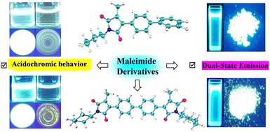 Graphical abstract: Synthesis and photophysical properties of blue emission maleimide molecules with dual-state emission (DSE) effects