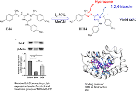 Graphical abstract: Design, synthesis, molecular docking and biological evaluation of 1,2,4-triazole derivatives possessing a hydrazone moiety as anti-breast cancer agents