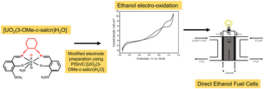 Graphical abstract: Uranyl N2O2-Schiff base complex as co-catalyst in ethanol electro-oxidation: synthesis, crystallographic, spectroscopic, electrochemical, and DFT characterization, and catalytic investigation