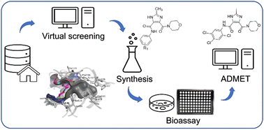 Graphical abstract: Discovery of a novel AcrAB-TolC pump inhibitor using the multistep virtual screening, synthesis and biological evaluation of asymmetric imidazole-4,5-dicarboxamide derivatives