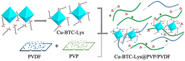 Graphical abstract: Enhanced proton conductivity in a Cu-BTC thin-film membrane through lysine incorporation and a mixed matrix membrane