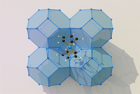 Graphical abstract: Encapsulation of cobaltocenium ions in a zeolite-like metal–organic framework