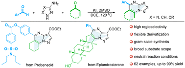 Graphical abstract: KI-mediated three-component annelation for the regioselective synthesis of angular azolo[1,5-a]pyrimidine derivatives