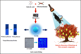 Graphical abstract: Simple devising of N-doped carbon dots (N-CDs) as a low-cost probe for selective environmental toxin detection and security applications