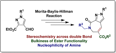 Graphical abstract: Synthesis of pyrazolo-azepinone derivatives via Morita–Baylis–Hillman chemistry as potent antimicrobial agents