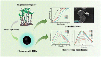 Graphical abstract: Green synthesis of fluorescent carbon quantum dots from bagasse: inhibition of calcium sulphate scales