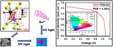 Graphical abstract: Tb- and Eu-doped yttrium oxyselenides as novel absorber layers for superstrate thin-film photovoltaics: improved spectral optical absorption and green–red phosphor activation