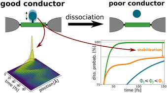 Graphical abstract: How an electrical current can stabilize a molecular nanojunction