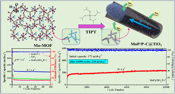 Graphical abstract: TiO2-coated MoP/phosphorus doped carbon nanorods for ultralong-life sodium ion batteries with high capacity