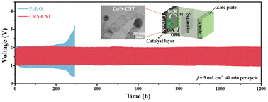 Graphical abstract: “Setaria viridis”-like cobalt complex derived Co/N-doped carbon nanotubes as efficient ORR/OER electrocatalysts for long-life rechargeable Zn–air batteries