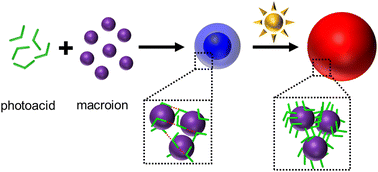 Graphical abstract: Photoacid-macroion assemblies: how photo-excitation switches the size of nano-objects