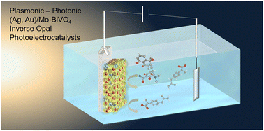 Graphical abstract: Light concentration and electron transfer in plasmonic–photonic Ag,Au modified Mo-BiVO4 inverse opal photoelectrocatalysts