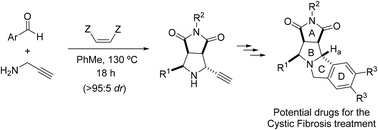 Graphical abstract: Pseudo-multicomponent 1,3-dipolar cycloaddition involving metal-free generation of unactivated azomethine ylides