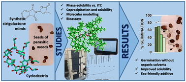 Graphical abstract: Host–guest complexation of phthalimide-derived strigolactone mimics with cyclodextrins. Application in agriculture against parasitic weeds