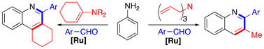 Graphical abstract: Concise synthesis of 2,3-disubstituted quinoline derivatives via ruthenium-catalyzed three-component deaminative coupling reaction of anilines, aldehydes and amines