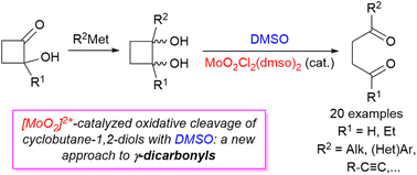 Graphical abstract: Synthesis of 1,4-ketoaldehydes and 1,4-diketones by Mo-catalyzed oxidative cleavage of cyclobutane-1,2-diols