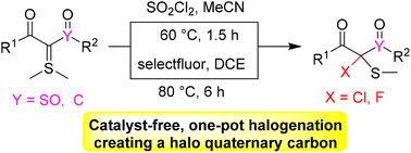 Graphical abstract: Demethyl oxidative halogenation of diacyl dimethylsulfonium methylides