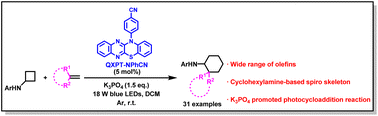 Graphical abstract: Visible-light organophotoredox-mediated intermolecular formal [4 + 2] cycloadditions of arylcyclobutylamines with olefins