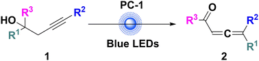 Graphical abstract: Synthesis of α-allenic aldehydes/ketones from homopropargylic alcohols using a visible-light irradiation system