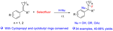 Graphical abstract: Fluorination of alkylidenecyclopropanes and alkylidenecyclobutanes: divergent synthesis of fluorinated cyclopropanes and cyclobutanes