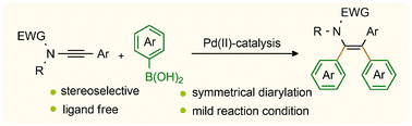 Graphical abstract: Two-component symmetrical diarylation of ynamides